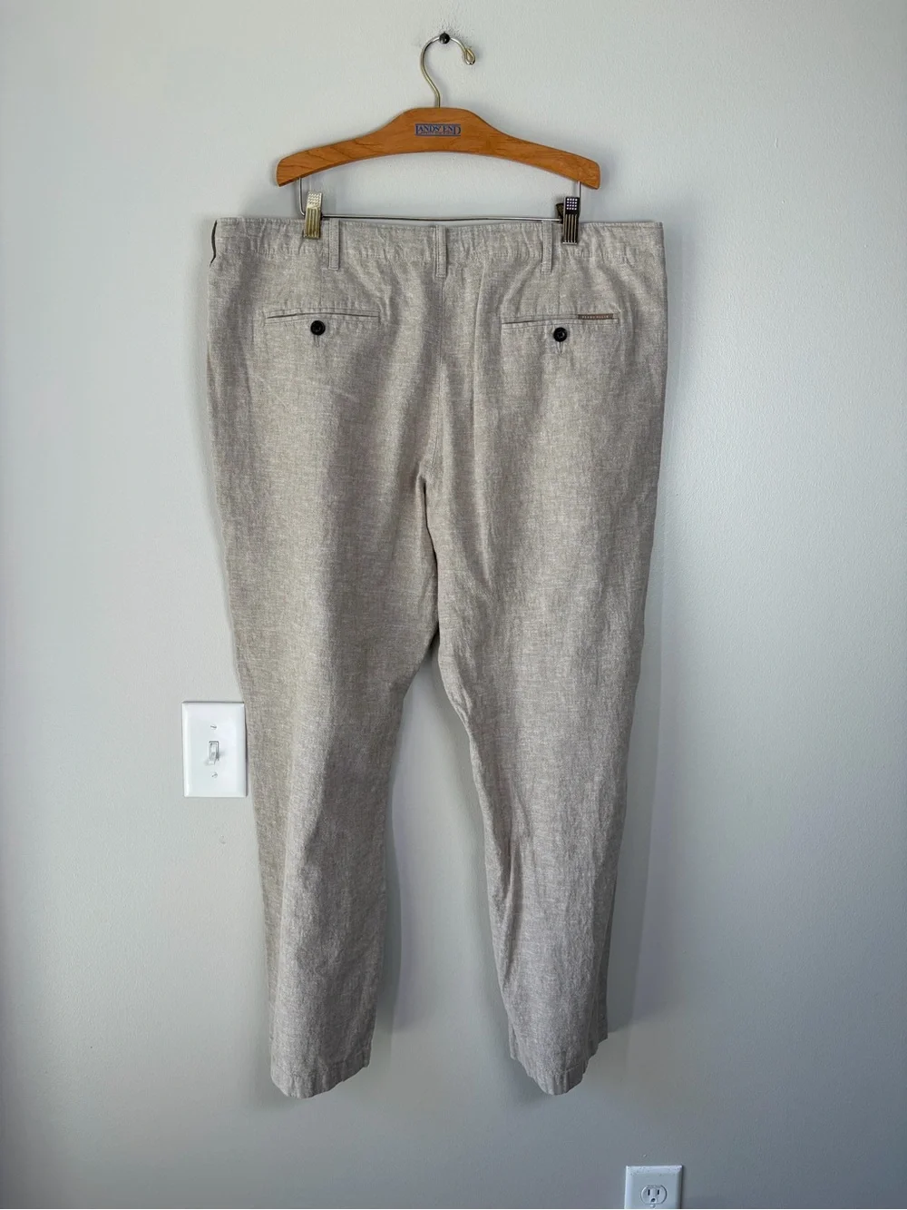 Perry Ellis Linen Blend Drawstring Pants 38x30 Vacation Classic Breathable